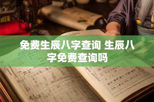 免费生辰八字查询 生辰八字免费查询吗