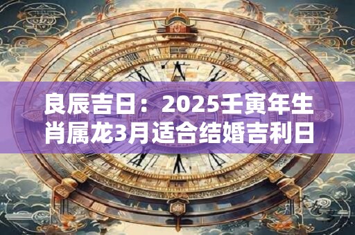 良辰吉日：2025壬寅年生肖属龙3月适合结婚吉利日子
