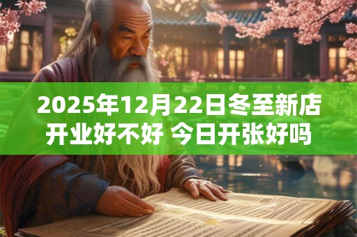 2025年12月22日冬至新店开业好不好 今日开张好吗