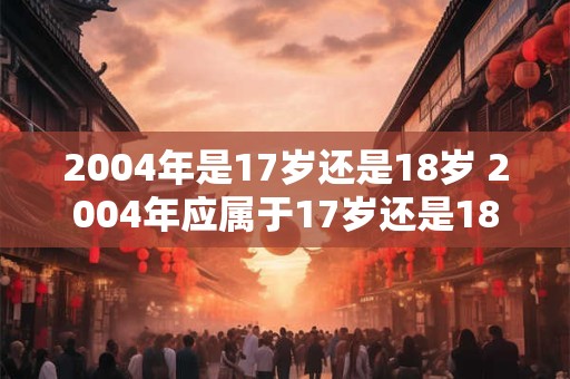 2004年是17岁还是18岁 2004年应属于17岁还是18岁