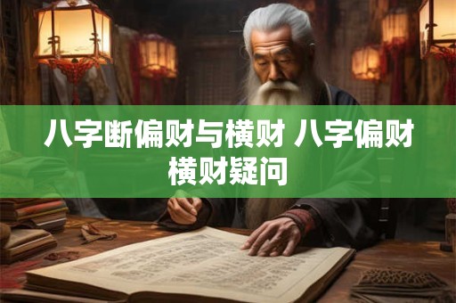 八字断偏财与横财 八字偏财横财疑问