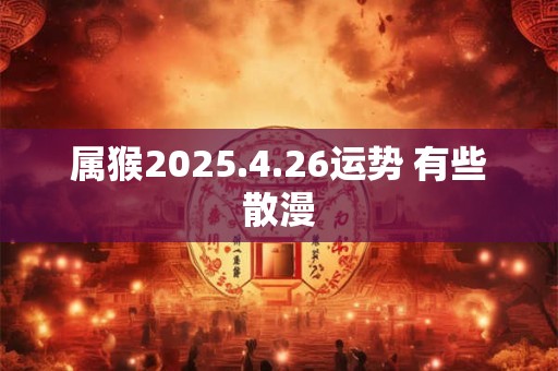 属猴2025.4.26运势 有些散漫