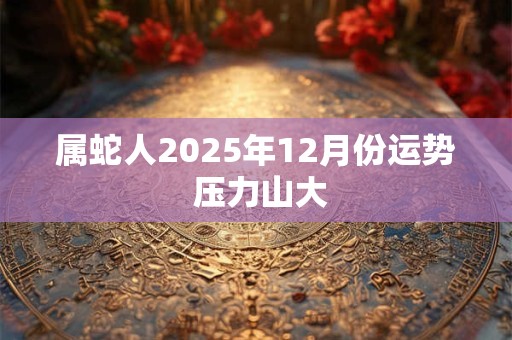 属蛇人2025年12月份运势 压力山大