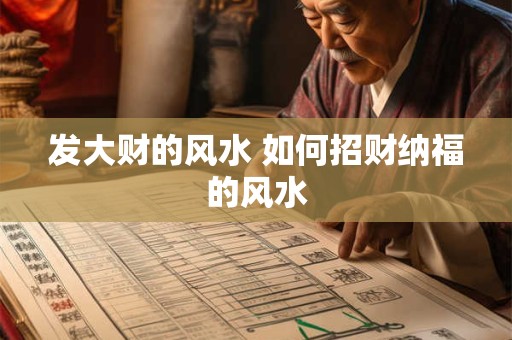 发大财的风水 如何招财纳福的风水