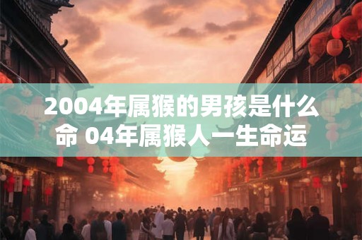 2004年属猴的男孩是什么命 04年属猴人一生命运