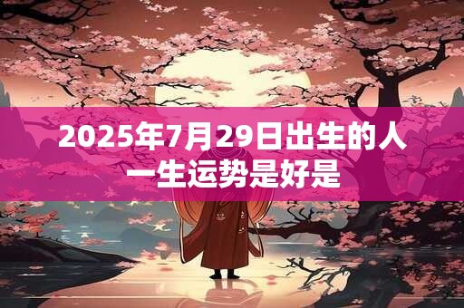 2025年7月29日出生的人一生运势是好是