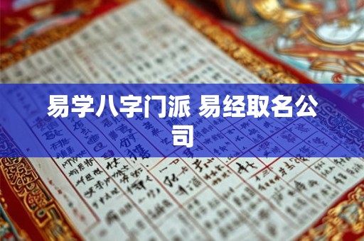 易学八字门派 易经取名公司