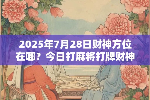 2025年7月28日财神方位在哪？今日打麻将打牌财神方位
