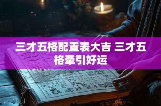 三才五格配置表大吉 三才五格牵引好运