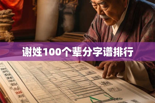 谢姓100个辈分字谱排行