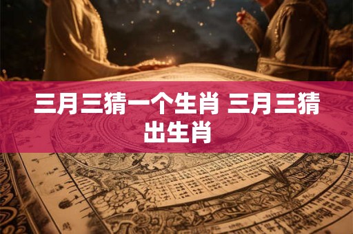 三月三猜一个生肖 三月三猜出生肖