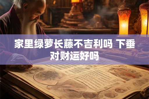 家里绿萝长藤不吉利吗 下垂对财运好吗