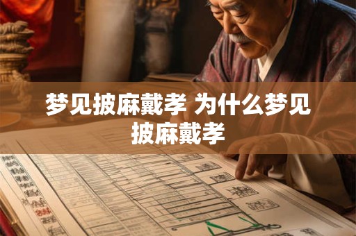 梦见披麻戴孝 为什么梦见披麻戴孝