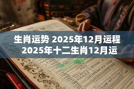 生肖运势 2025年12月运程  2025年十二生肖12月运程解析