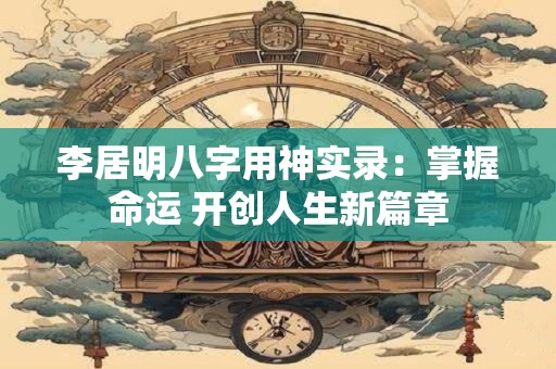 李居明八字用神实录:掌握命运 开创人生新篇章 李居明八字用神实录:掌握命运 开创人生新篇章