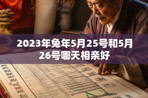 2023年兔年5月25号和5月26号哪天相亲好