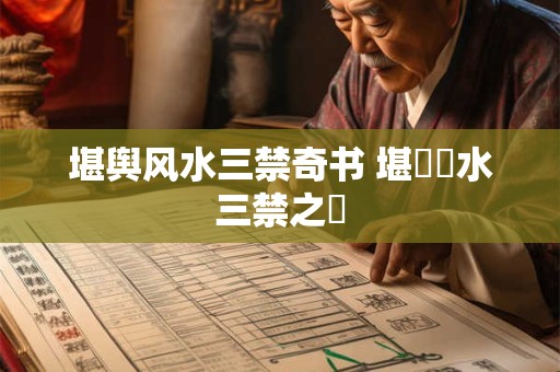 堪舆风水三禁奇书 堪禍風水三禁之謎