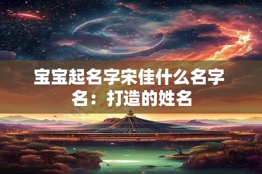 宝宝起名字宋佳什么名字 名：打造的姓名