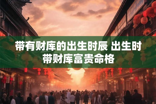 带有财库的出生时辰 出生时带财库富贵命格