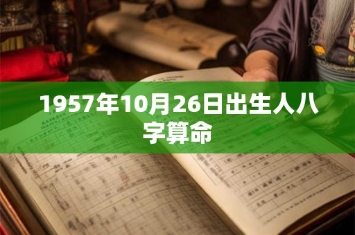 1957年10月26日出生人八字算命