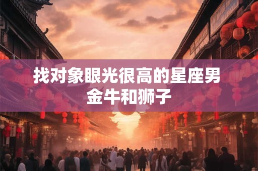 找对象眼光很高的星座男 金牛和狮子