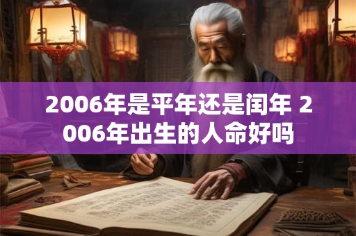 2006年是平年还是闰年 2006年出生的人命好吗