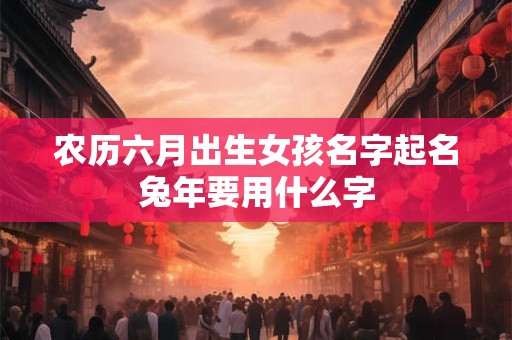 农历六月出生女孩名字起名兔年要用什么字
