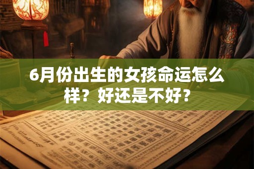 6月份出生的女孩命运怎么样？好还是不好？