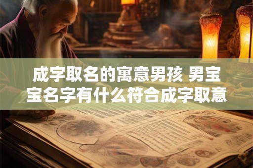 成字取名的寓意男孩 男宝宝名字有什么符合成字取意的寓意