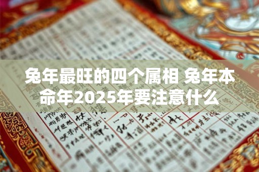兔年最旺的四个属相 兔年本命年2025年要注意什么