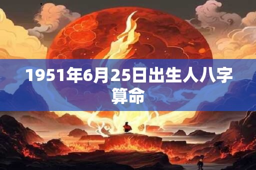1951年6月25日出生人八字算命 1951年6月25日出生人八字算命