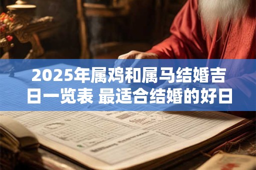 2025年属鸡和属马结婚吉日一览表 最适合结婚的好日子