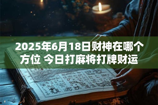 2025年6月18日财神在哪个方位 今日打麻将打牌财运方位
