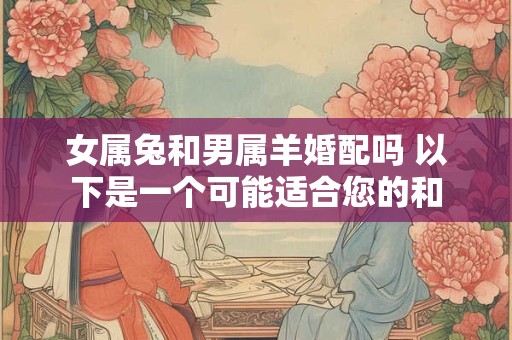 女属兔和男属羊婚配吗 以下是一个可能适合您的和