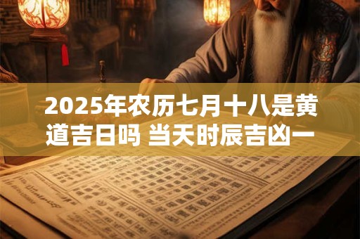 2025年农历七月十八是黄道吉日吗 当天时辰吉凶一览表