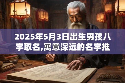 2025年5月3日出生男孩八字取名,寓意深远的名字推荐
