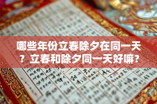 哪些年份立春除夕在同一天？立春和除夕同一天好嘛？