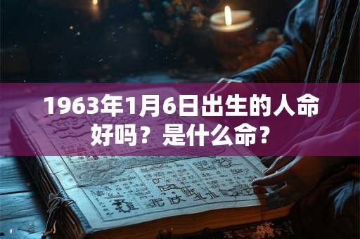 1963年1月6日出生的人命好吗？是什么命？