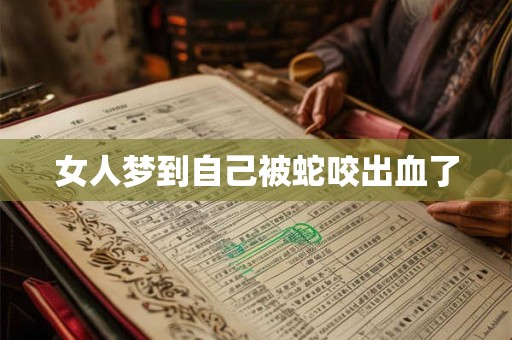 女人梦到自己被蛇咬出血了