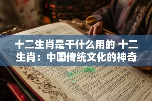 十二生肖是干什么用的 十二生肖:中国传统文化的神奇密码 十二生肖是干什么用的 十二生肖:中国传统文化的神奇密码