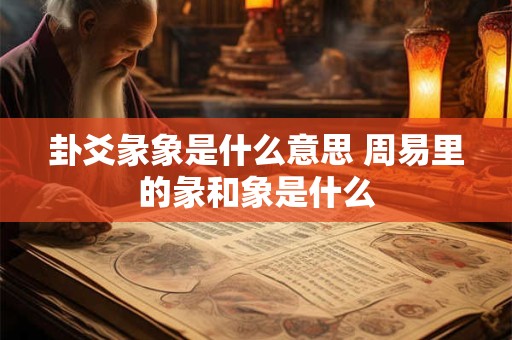 卦爻彖象是什么意思 周易里的彖和象是什么