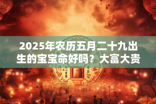2025年农历五月二十九出生的宝宝命好吗？大富大贵吗？