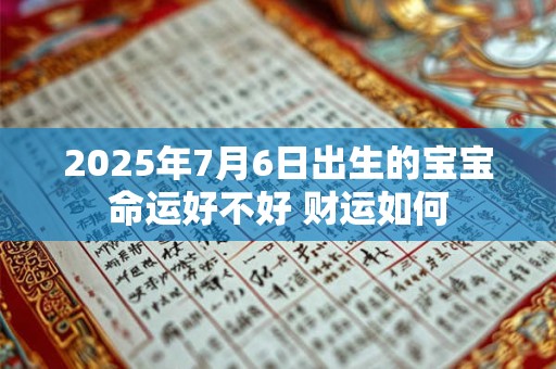 2025年7月6日出生的宝宝命运好不好 财运如何