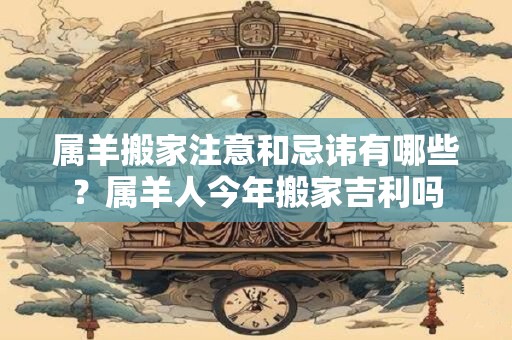 属羊搬家注意和忌讳有哪些？属羊人今年搬家吉利吗