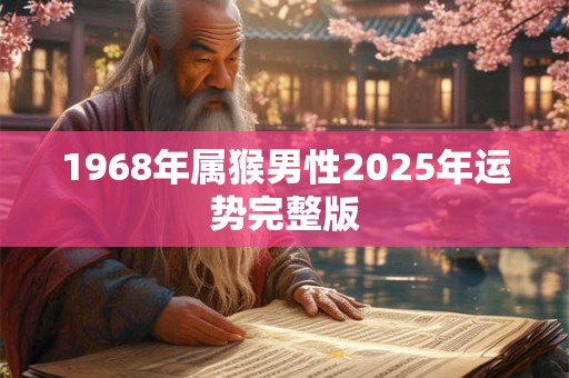 1968年属猴男性2025年运势完整版