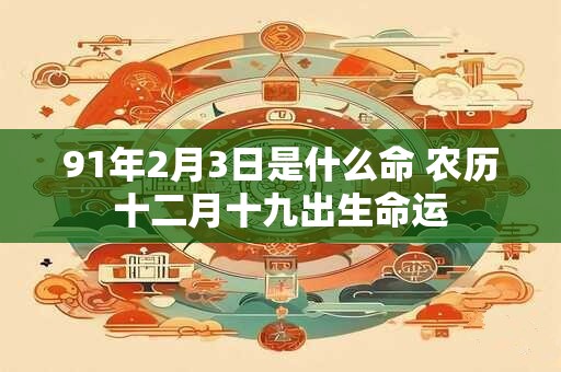 91年2月3日是什么命 农历十二月十九出生命运