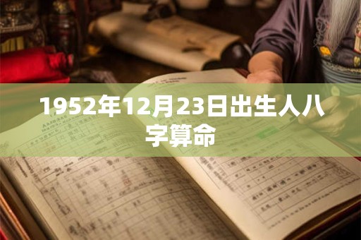 1952年12月23日出生人八字算命