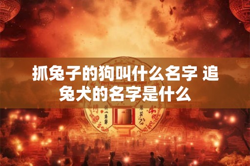 抓兔子的狗叫什么名字 追兔犬的名字是什么