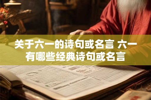 关于六一的诗句或名言 六一有哪些经典诗句或名言