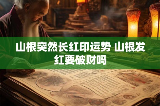 山根突然长红印运势 山根发红要破财吗